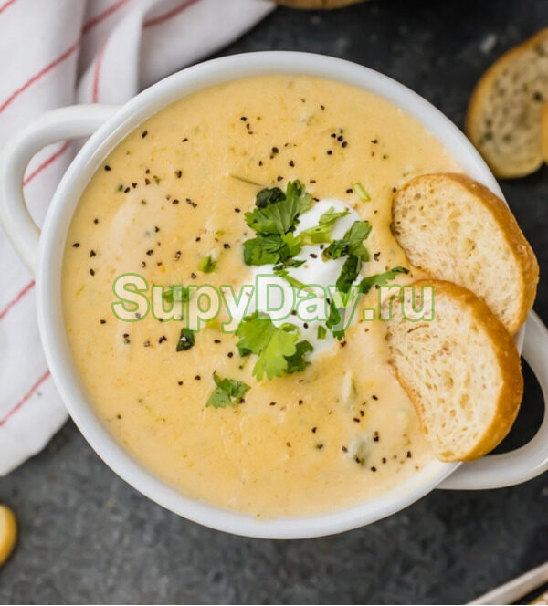Вкуснейший сырный суп с овощами